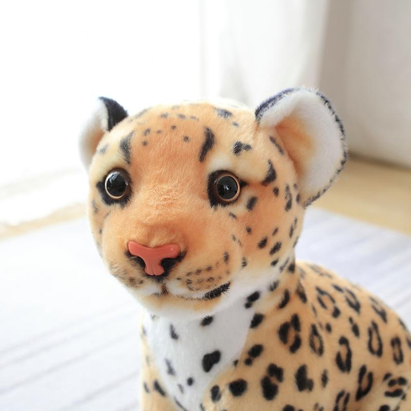 Lifelike Forest Lion Snow Leopard Plush Toys Simulated Animal Black Leopard Dolls Creative Birthday Decoration Gift