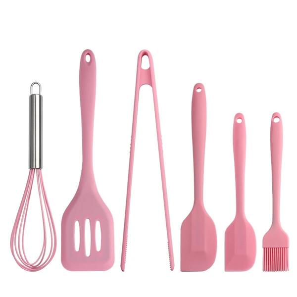 5Pcs Silicone Cooking Tool Sets, Heat-Resistant Kitchen Utensils - Spatula Scrapers Egg Beater Oil Brush