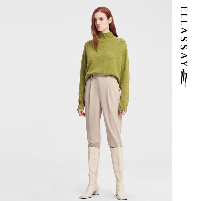 ELLASSAY Women's Autumn/Winter Relaxed Semi-High Neck Knit Sweater