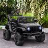 Kids Electric Ride On Car 12V Off Road Toy with Parental Remote Control 2 Motors Horn Lights Suspension Wheels for 3-6 Years Old Black