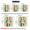 2pcs,2D plane printing Minimalist Curtains Cute Puppy Christmas Stocking Holiday (3) Versatile 100% Polyester (without rod)