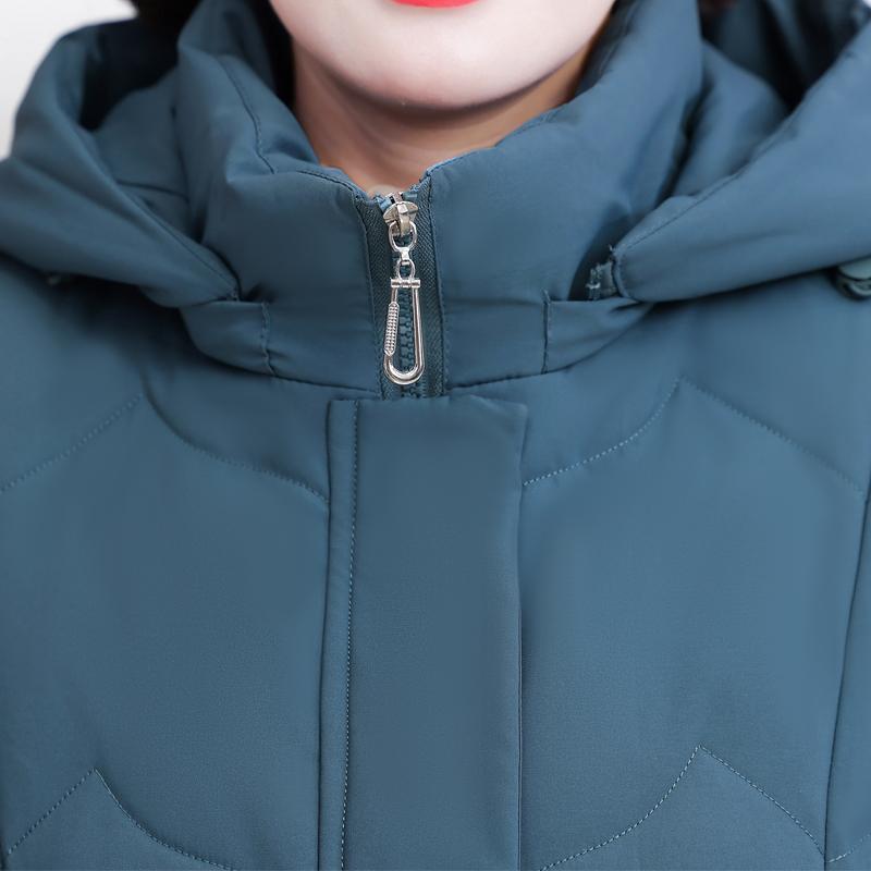 Middle Age Women's Puffer Jackets Winter Vintage Parkas Hooded Plus Size Elegant Thick Warm Down Coats Woman Outerwears