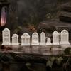 Miniature Horror Scene Props 10Pcs Mini Tombstone, 3D Printed Unpainted Gravestone Model Kit, Micro Cemetery PLA Parts Diorama Accessories, Halloween