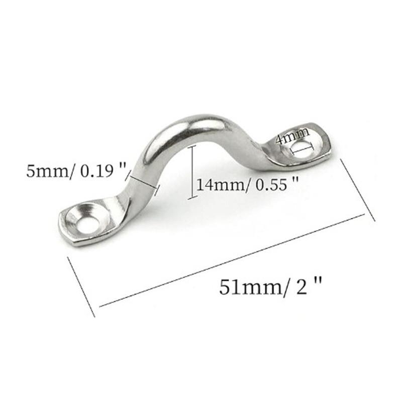 4 Stück Griff 4/5/6 mm 316 Edelstahl Drahtöse Gurt Boot Marine Befestigung Fenderhaken Markise Motoren Zubehör