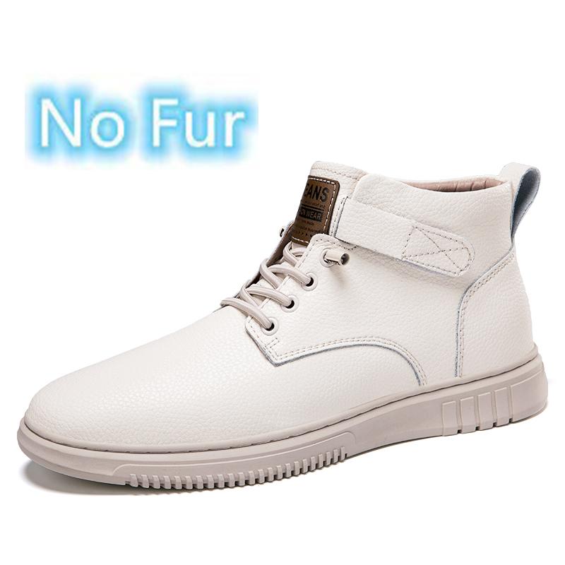 Warm Plush Fur Winter Boots New Arrival Men's High Top Shoes New Non-Slip Lace-Up Sneakers Leisure Walk Male Outdoor Basic Boots