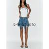 Summer New Product Women's Clothes French Style Bow Belt High Waist Paper Bag Type Denim Casual Shorts 4730003