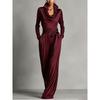 GMXIA Women's Fashion Casual Autumn Winter Long Sleeve U-Neck  Pants Suits
