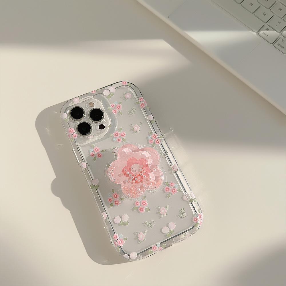 Kreative Treibsand-Blumenständer-Handyhülle für iPhone 13 iPhone 15 iPhone 16 Pro Max