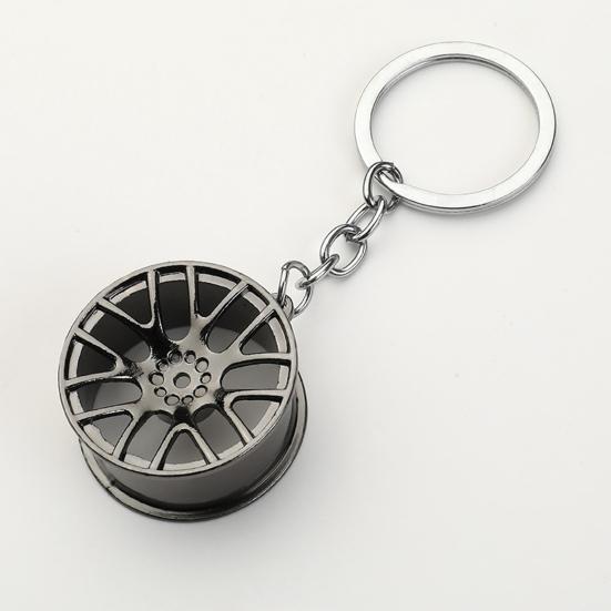 Tire Keychain Pendant Lightweight Metal Keychain Portable Creative Wheel Hub Design