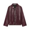 2026 Summer New European and American Cross-border Women's Clothing Street Fashion Imitation Leather Flight Jacket Jacket W063 001