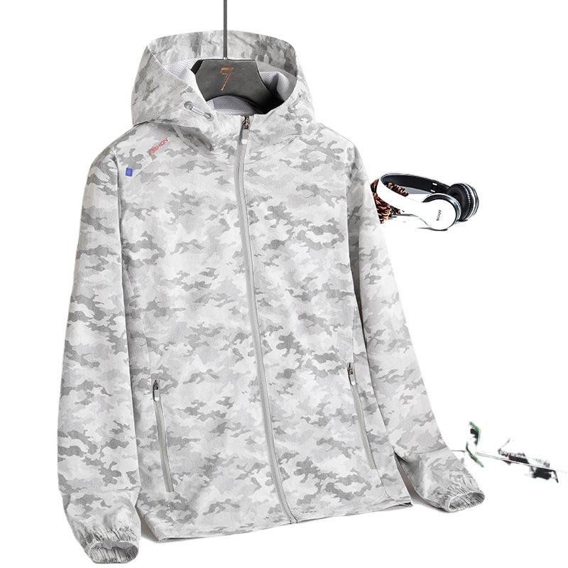 

New Spring Jacket Men and Women Sports Windbreaker Thin Jacket Women Outdoor Casual Camouflage Hooded Top 4XL