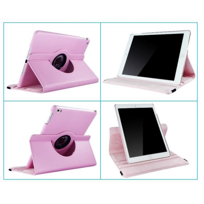 Coque Rotative 360 - Phonillico - Apple iPad AIR 2 / AIR 1 - Rose - Protection - Multi-positions
