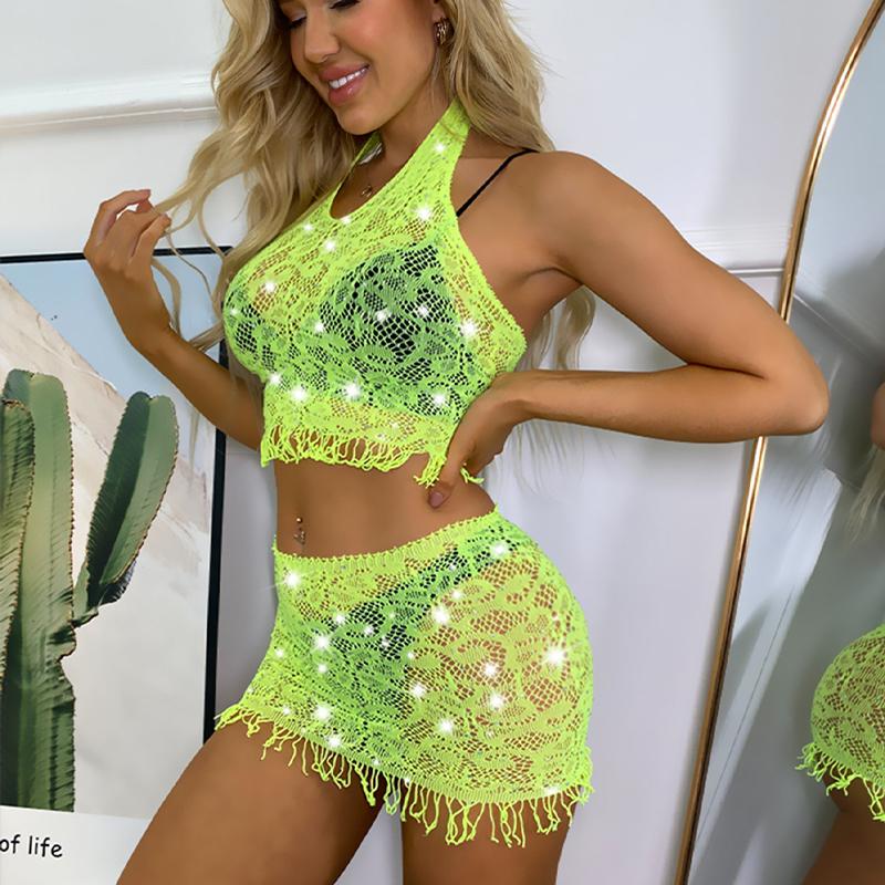 2pcs Strapless Bra Sets Porn Sexy Lingerie For Women Fishnet Rainbow Bra And Panty Set  Erotic Underwear Women Set