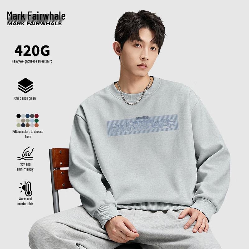 

Mark Fairwhale Men s Fleece Lined Loose Fit Round Neck Sweatshirt M