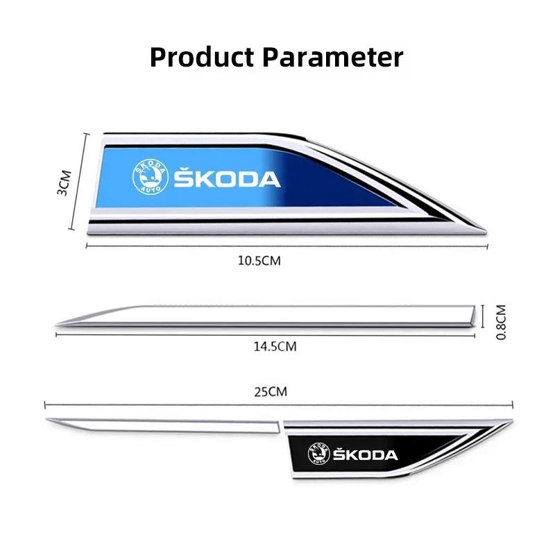 Adesivo Metallo 3D per Auto Emblema Skoda Decalcomania Lama Parafango Decalcomania Distintivo Per Skoda Fabia Superb Vrs Yeti Octavia Enyaq Rapid Kodiaq Kamiq kyvc74