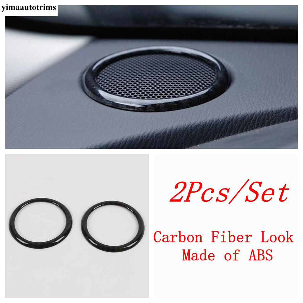 Dashboard Speaker Air AC Outlet Vent Ring Frame Cover Trim For Mazda 2 Demio & CX-3 2015 - 2025 Matte / Carbon Fiber Accessories