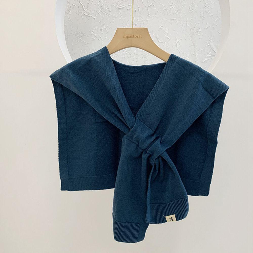 

Accessories Knitted Wool Scarf Female Cashmere Shawl Korean Style Scarves Solid Color Wraps темно-синий