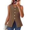 2025 Damen Europäische & Amerikanische Mode Ärmellose Rundhalsweste