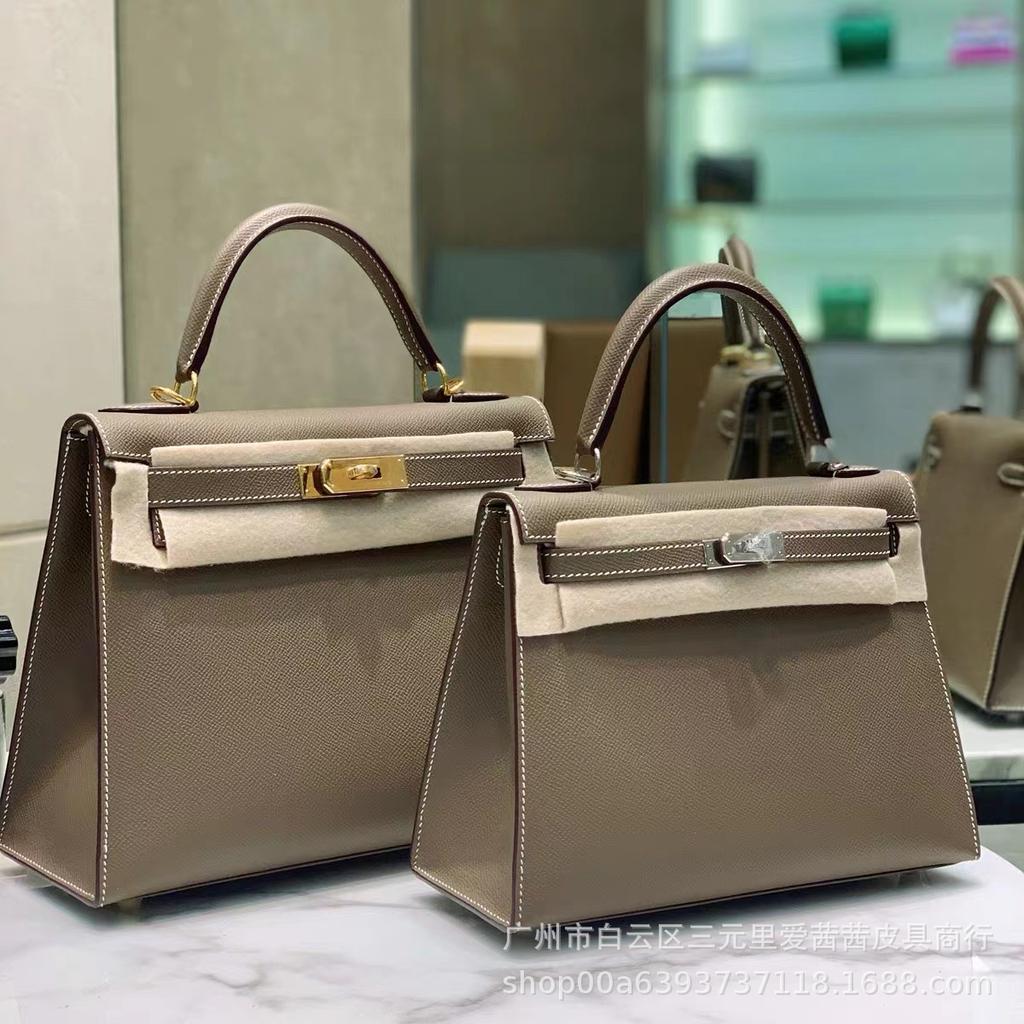 Ny høykvalitets håndveske med palmemønstret ekte skinn Uformell dameveske Allsidig platinaveske Håndholdt crossbody-veske med enkelt skulder