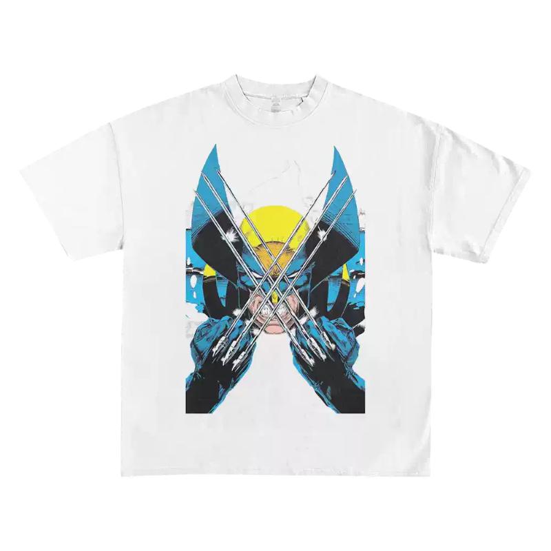 Wolverine XMen Retro Comic Graphic TShirt Superhero Claw Print Soft Cotton Casual Streetwear For Men Daily Fashion