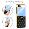 Fashionable Magnetic Diamond Grid Leather Ring Case for Samsung Z Flip 8 7 FE 6 5 4 3 Shockproof  for Magsafe Stand Slim Cover