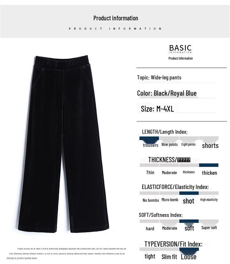 Golden Velvet High-Waisted Straight-Leg Pants - Women's Autumn/Winter 2025 Collection