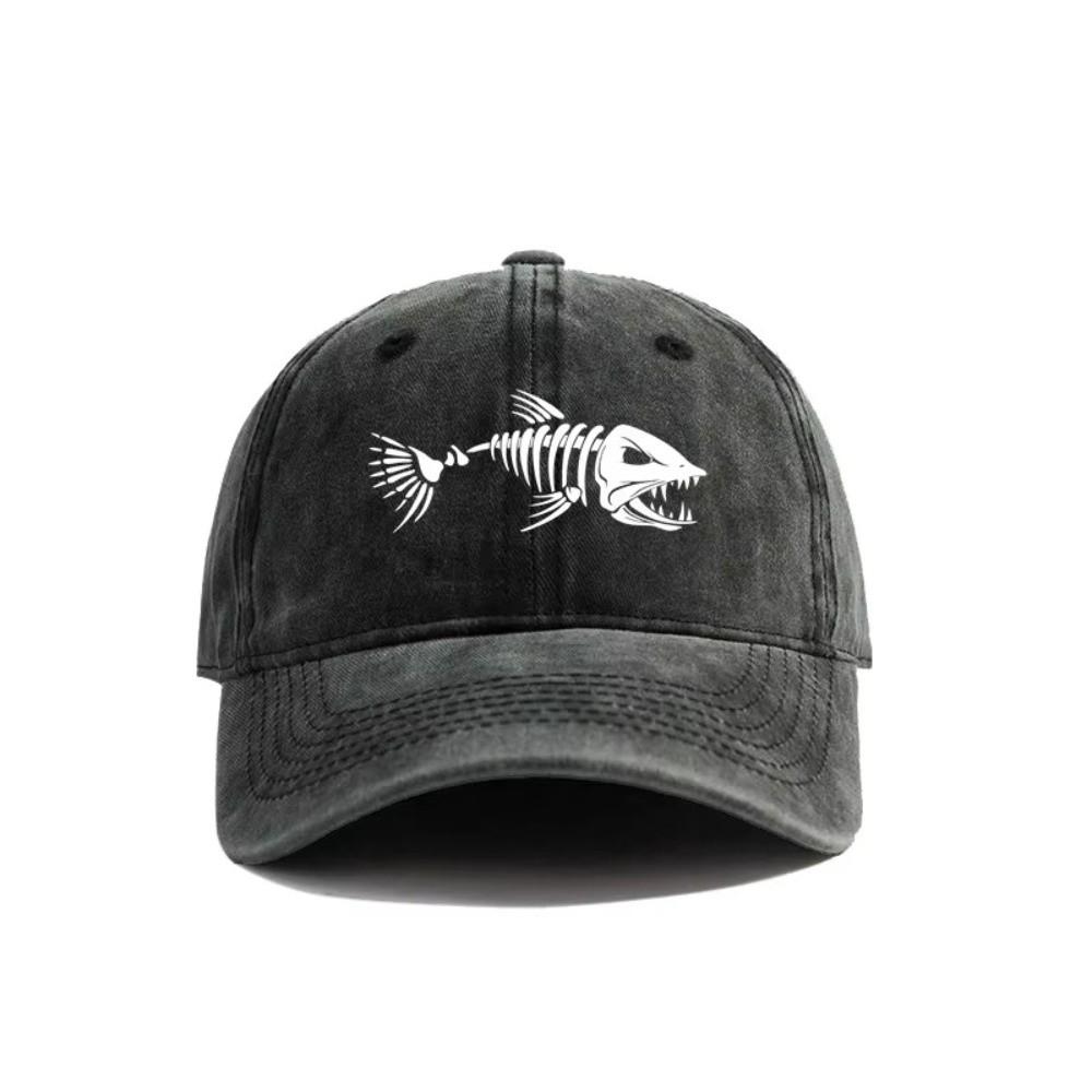 Adjustable Peaked Cap Vintage Washed Sunscreen Hat New Fishbone Baseball Cap  Outdoor Fishing