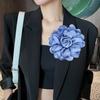 Fabric Flower Satin Rose with Flat Back Handcrafted Blooms Hat Clothes Hair Tie Accessories for DIY Craft Corsage Hairpin Brooch Headband
