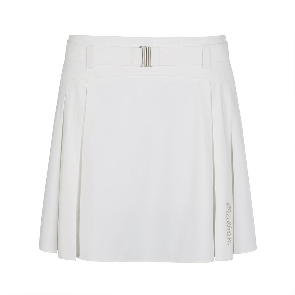 MALBON GOLF Variation Pleated Belted Skirt White (Woman)