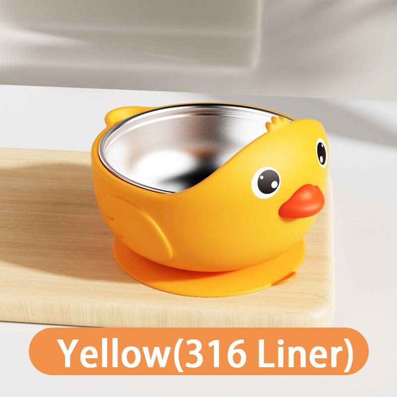 

Силиконовая чаша, мультяшная детская чаша на присоске, вспомогательная чаша, можно готовить на пару, анти-борьба, детская посуда для самостоятельного приема пищи Bowls+Cutlery жёлтый