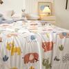 Cute Zoo Animals Print Quilt Bedspreads Children Adults Thin Comforter Summer Quilt Single Double Bed Air-Condition Bed Blanket