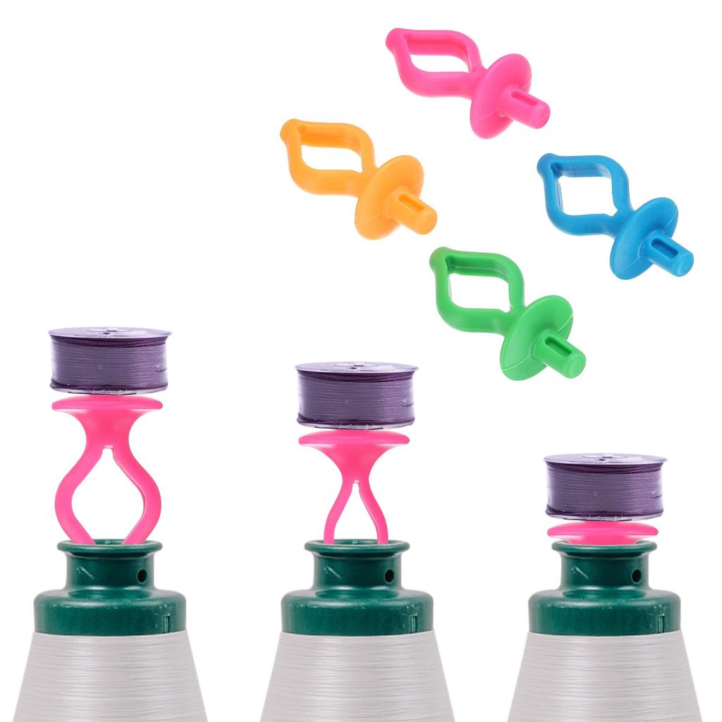 uxcell 50pcs Bobbin Holders for Thread Spools, Spool Tops for A, L and M Bobbins, Prevents Thread from Unlocking, Embroidery, Quilting, Sewing, Pink