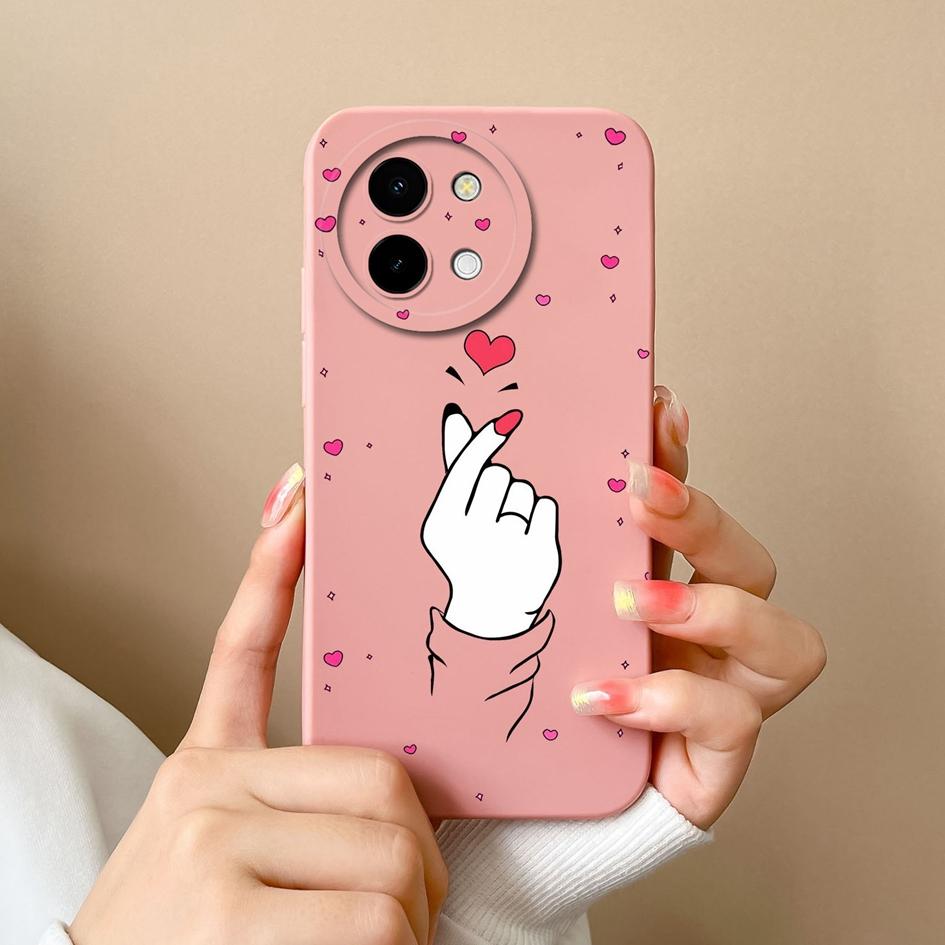 Cover Morbida in Silicone Per Vivo Y38 Y03 Y200i T3x Y28 4G 5G Custodia per Telefono Alta Qualità Lusso Cuore Amore Capa Protezione Schermo Bumper Carini Per Vivo Shell