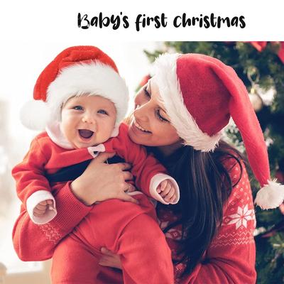 Weihnachtsmütze für Babys, Weihnachtsmannmütze für Kleinkinder, Weihnachtsmütze für Neugeborene, geeignet für kleine Mädchen und Jungen an ihrem ersten Weihnachtsfest