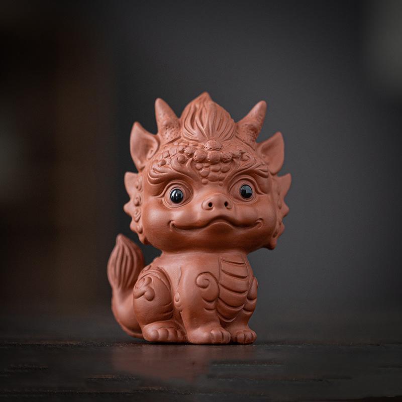 

Керамический талисман Дракона по знаку зодиака, декоративные фигурки, китайские загадочные животные, милая статуэтка для дома, комнаты, офиса, украшение для чайного столика