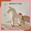 Wooden Horse Statue Figurine Animal Sculpture Artwork Bookshelf Desk Figure Table Ornament