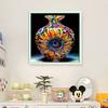 Full Embroidery cotton Thread 11CT Printed Glass Vase Cross Stitch 50x50cm