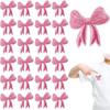 Pink Bow Embroidery Cloth Sticker Handmade Diy Hairpin Dress Up Embroidery Label Concentric Knot Computer Embroidery Chapter Sticker