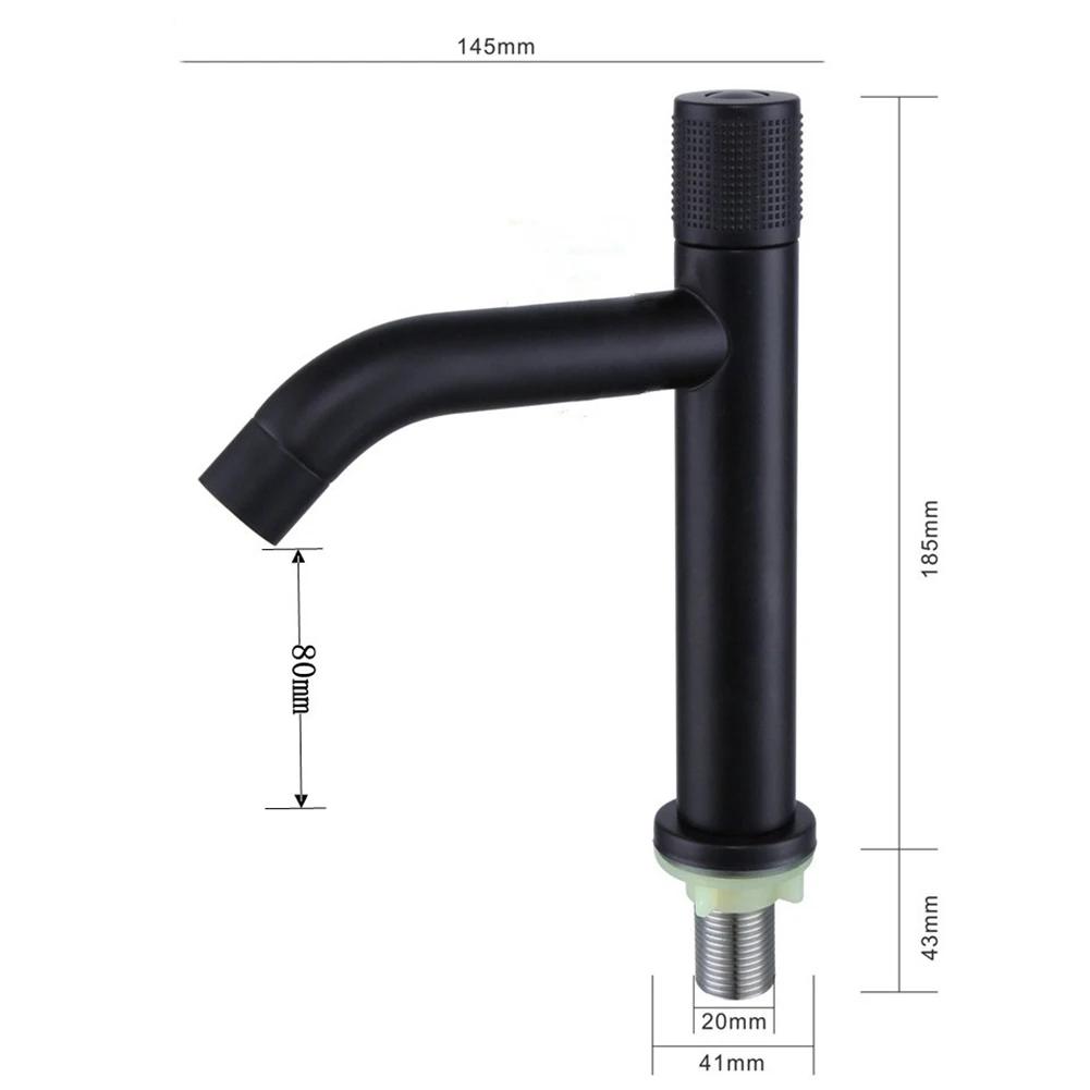 Basin Faucet Bathroom Washbasin Water Tap Single Cold Water Basin Sink Tap Stainless Steel Modern Household Bathroom Faucet