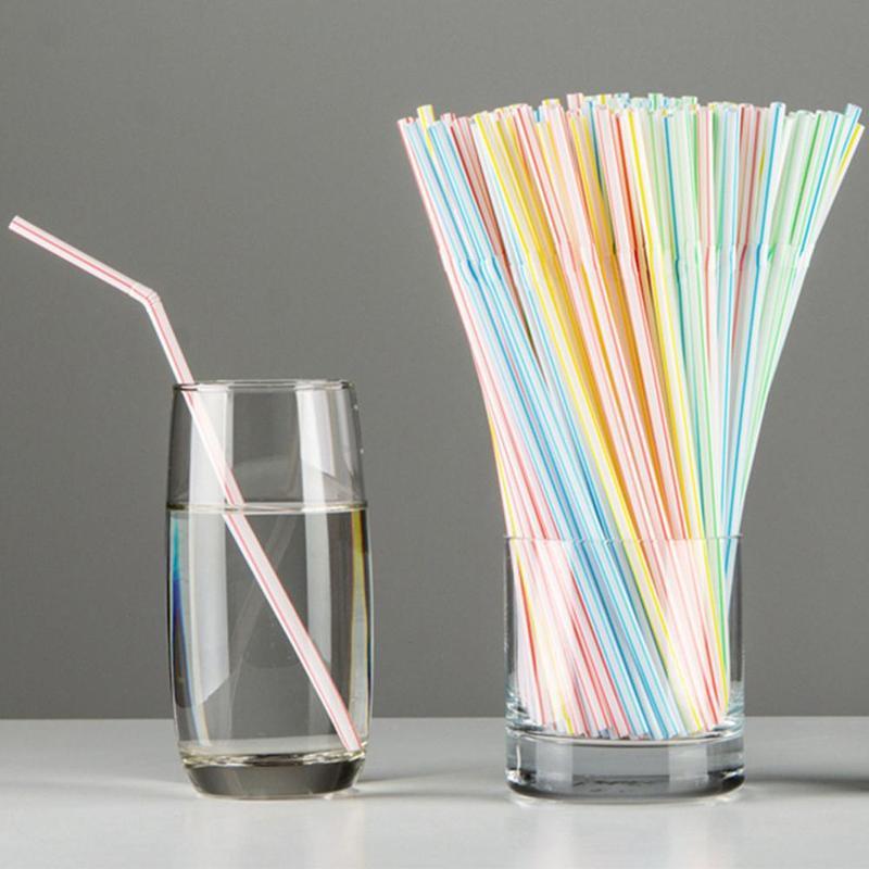 100PCS Colourful Drinking Straws Flexible Plastic Straws Multicolor Straws Beverage Straws for Home Partie Milk Juice Drinks