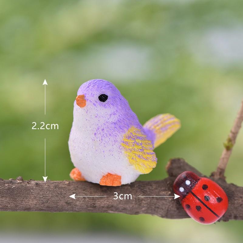 Multi-functional Accessories Cute Cartoon Bird Figurine Garden Plants Animals Resin Handicrafts Decorative Figurines.