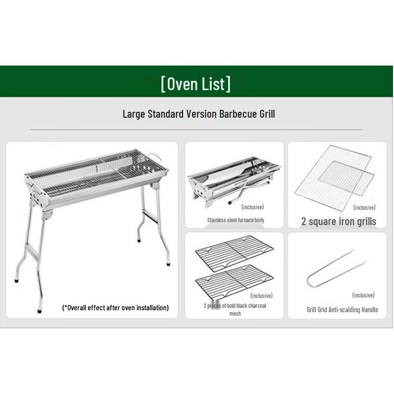 Yizi Miss Outdoor Portable Stainless Steel BBQ Grill Large