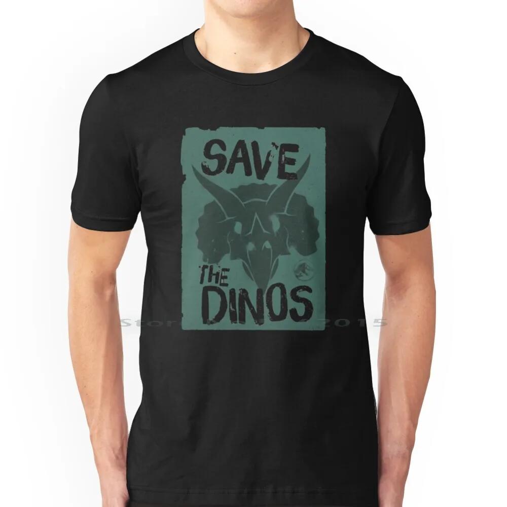 Worlldd Save The Dinos Distressed Poster T Shirt 100% Cotton Fifthsuntshirt 2020fifthsun Triceratops Save Dinos Distressed Short