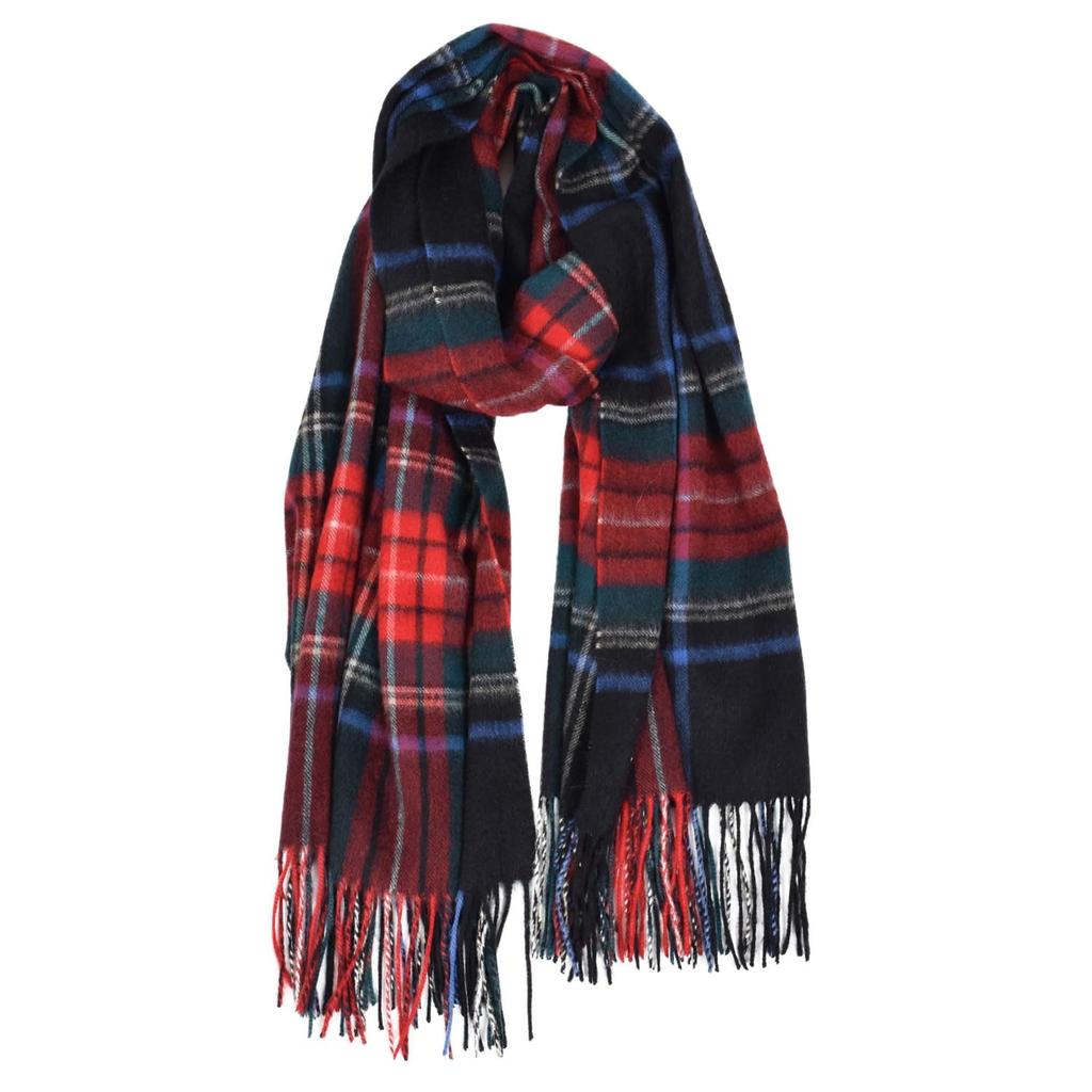 Merfirge Cashmere Check Gift Box Included Black Tartan 100% Stole, Large, Thick, Pattern, (CS1066) (1. Check)