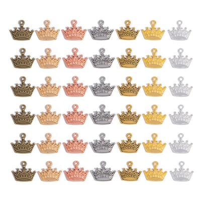 DIY Retro Alloy Jewelry Crown Charm Pendant for Necklace or Bracelet, 18*15mm