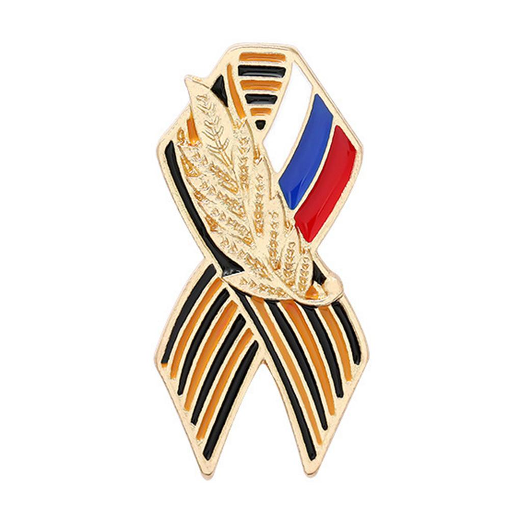 Set Of 10 Metal Emblems Brooche Pin With Wheat Strip Texture Vintage Badges For Enhancing Outfit of Formal Gatherings