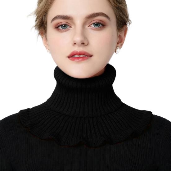 Fake Collar Scarf Detachable High Collar Solid Color Knitted Turtleneck Scarves Collar Insert Fashion