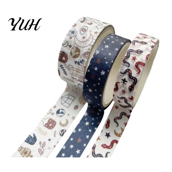 Creative Washi Tape 3 Rolls Set, Decorative Stickers, Aesthetic Tapes for Moderate Width Scrapbooking Supplies, Journaling Junk Journal, Wrapping