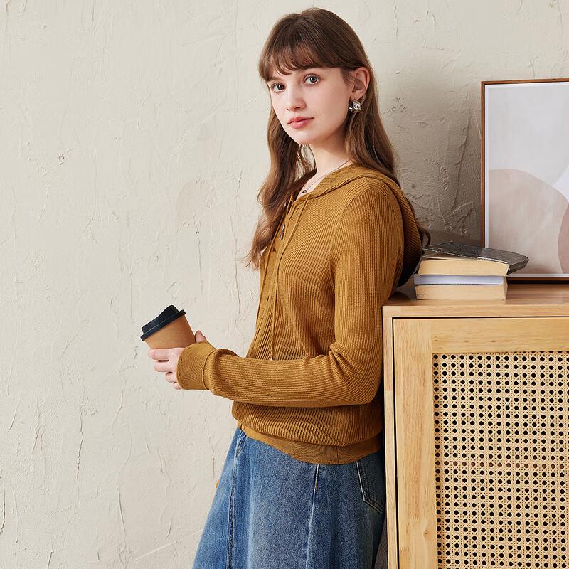 Komongboka Women's Thin Knit Hooded Wool Cardigan