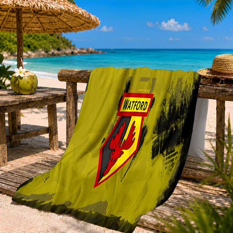Wat-ford Football Crest Beach Towel Microfiber Beach Towel, Lightweight and Quick-Dry, for Summer Travel, Swimming Pool Fan Birthday Gift